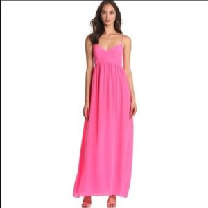 Amanda Uprichard Silk Maxi Dress - PINK